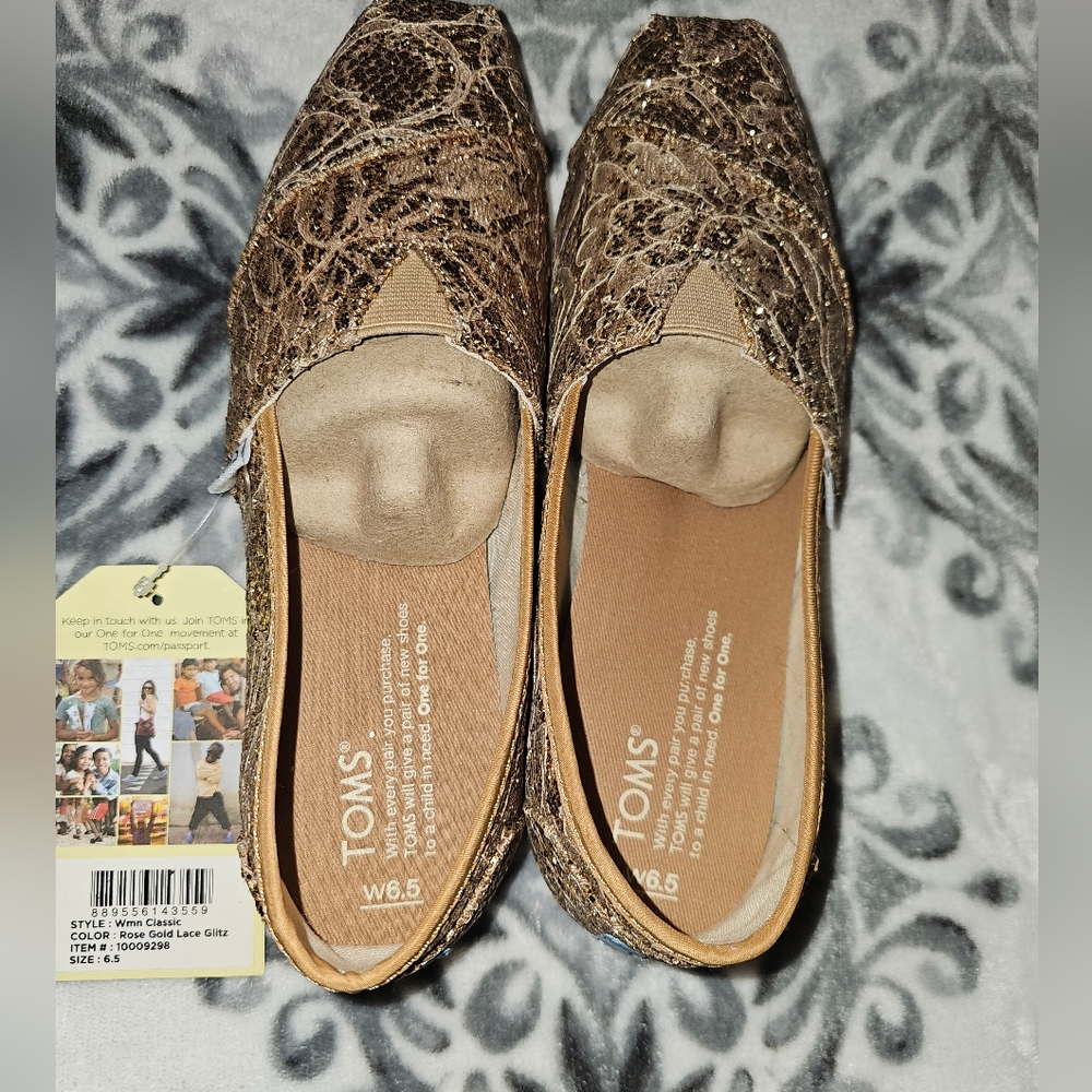 Toms Rose Gold Lace Glitz
